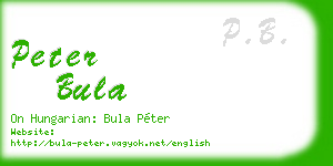 peter bula business card