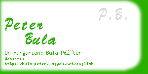 peter bula business card